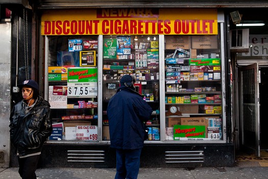 Discount cigarette's for sale on Broad Street, in Newark, NJ.